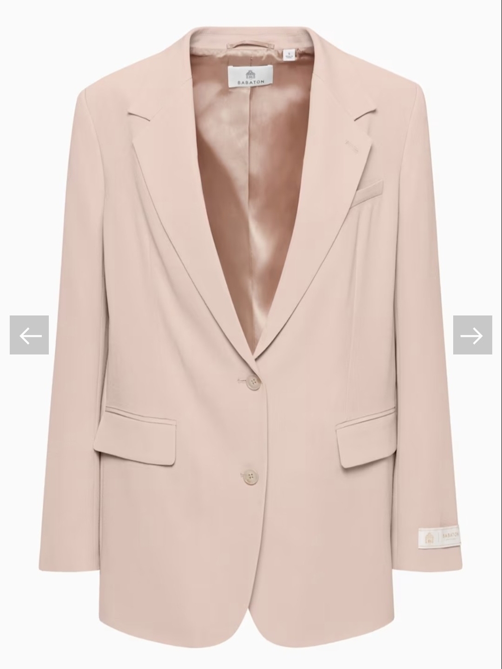 Babaton Pale Blush Single-Breasted Oversized Blazer